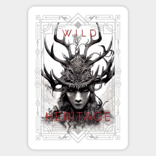 Warrior Stag Wild Nature Illustration Line Epic Illustration Line Art Magnet